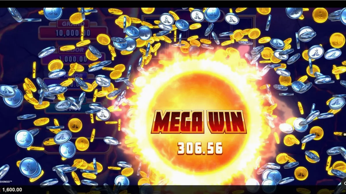 Tampilan visual slot Eruption Blaze Cashingo dengan tema gunung berapi yang dramatis.